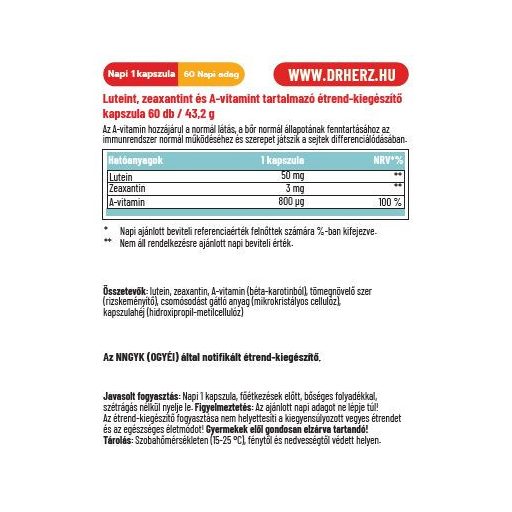 DR Herz Lutein Max 50 mg 60 db kapszula