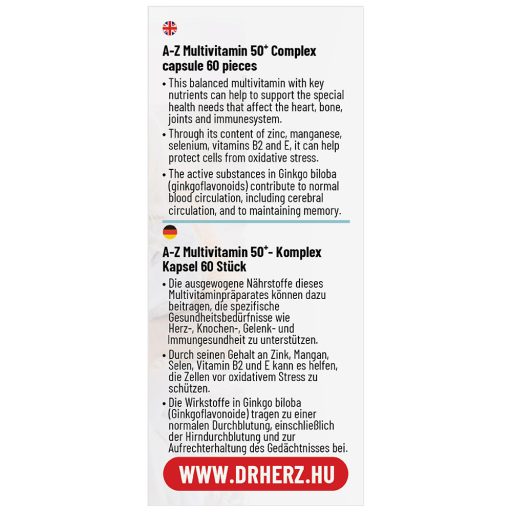 DR Herz A-Z 50+ Multivitamin Komplex 60 db kapszula doboz