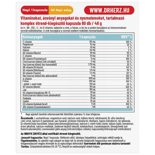 Dr Herz A-Z Multivitamin Komplex kapszula 60db 