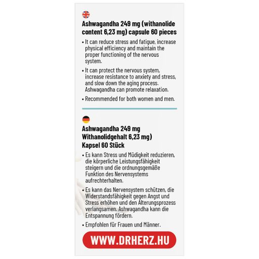 DR Herz Ashwagandha 249 mg 60 db kapszula