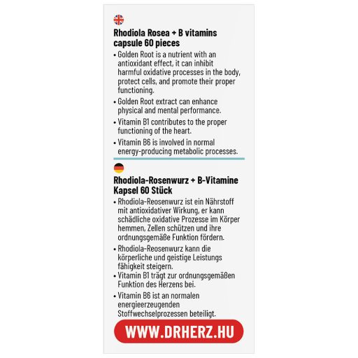 DR Herz Aranygyökér + B-vitamin 60 db