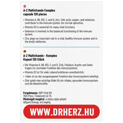 Dr Herz A-Z Multivitamin Komplex kapszula 120db XXL