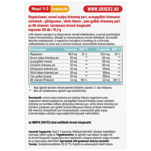 DR Herz Menopauza Plus 120 db kapszula XXL