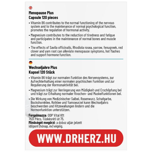 DR Herz Menopauza Plus 120 db kapszula XXL