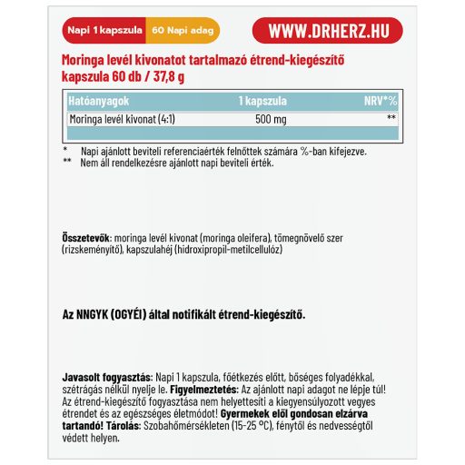 DR Herz Moringa 650 mg 60 db kapszula doboz
