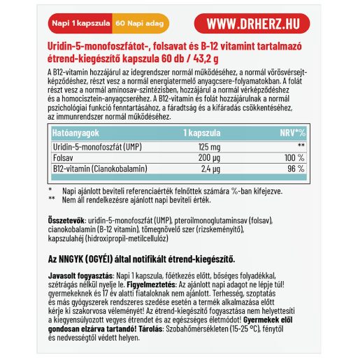DR Herz Uridin (UMP) 125 mg 60 db kapszula doboz